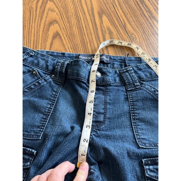 Source of Wisdom woman’s pull on button front straight leg jean size 0 - Picture 12 of 14